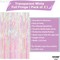 XtraLarge Foil Iridescent Backdrop Curtain - 3.2x8 Feet, Pack of 2 | Pink Tinsel Fringe Curtain, Ramadan Decorations for Home | Iridescent Streamer Backdrop | Unicorn Birthday Decorations